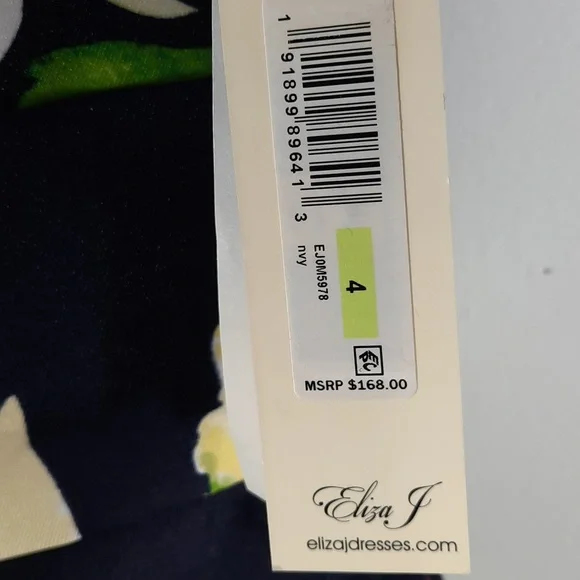 NWT ELIZA J. NAVY/FLORAL( YELLOW, PINK & WHITE) DRESS SZ 4 - Picture 5 of 11